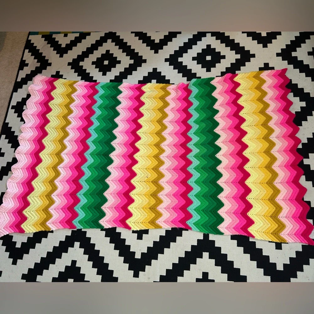 Fab af, handmade, rainbow  blanket!!